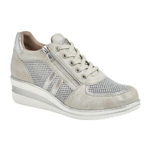 Cipriata Womens Lace and Zip Sneakers / Silver